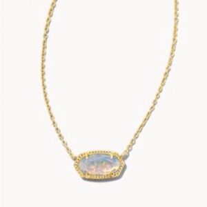 Kendra Scott Elisa Gold Necklace With Iridescent Opalite Pendant (New)